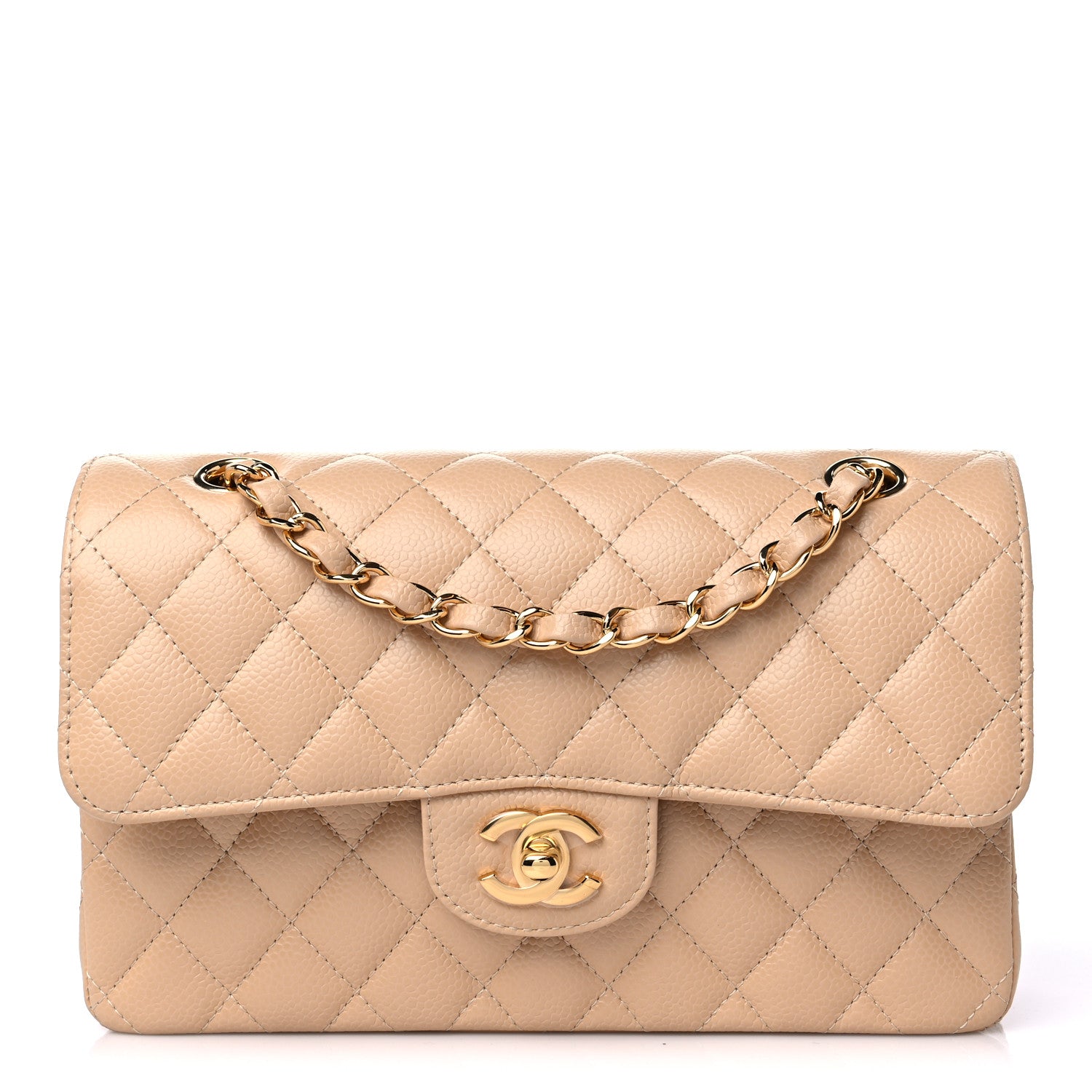 Chanel Caviar Quilted Small Double Flap Beige 1 of 9