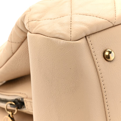 Chanel Calfskin Quilted Large CC Crown Tote Beige 16 of 18