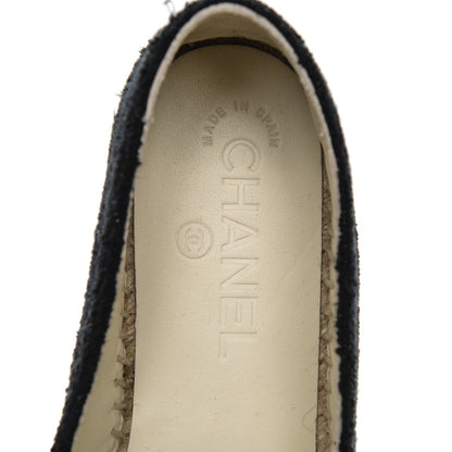 Chanel Fabric Patent Calfskin CC Espadrilles 36 Black 8 of 9