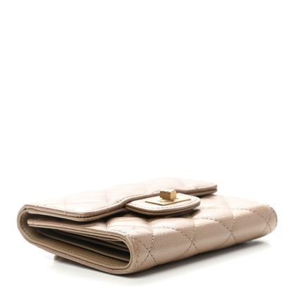 Chanel Metallic Calfskin Quilted 2.55 Reissue Compact Flap Wallet Gold 4 of 8