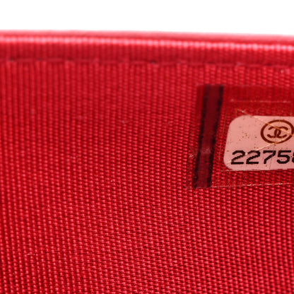 Chanel Caviar Quilted Diamond CC Wallet On Chain WOC Red 8 of 13