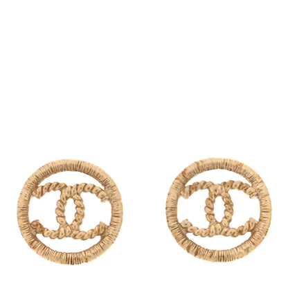 Chanel CC Round Rope Earrings Gold Gold 1 of 6