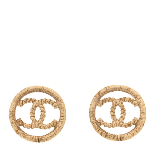 CC Round Rope Earrings Gold Gold