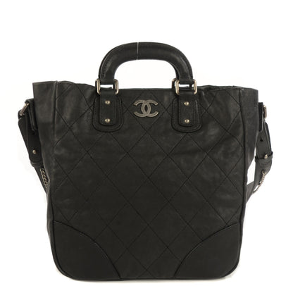 Chanel Distressed Caviar Outdoor Ligne Tote Dark Grey 1 of 7