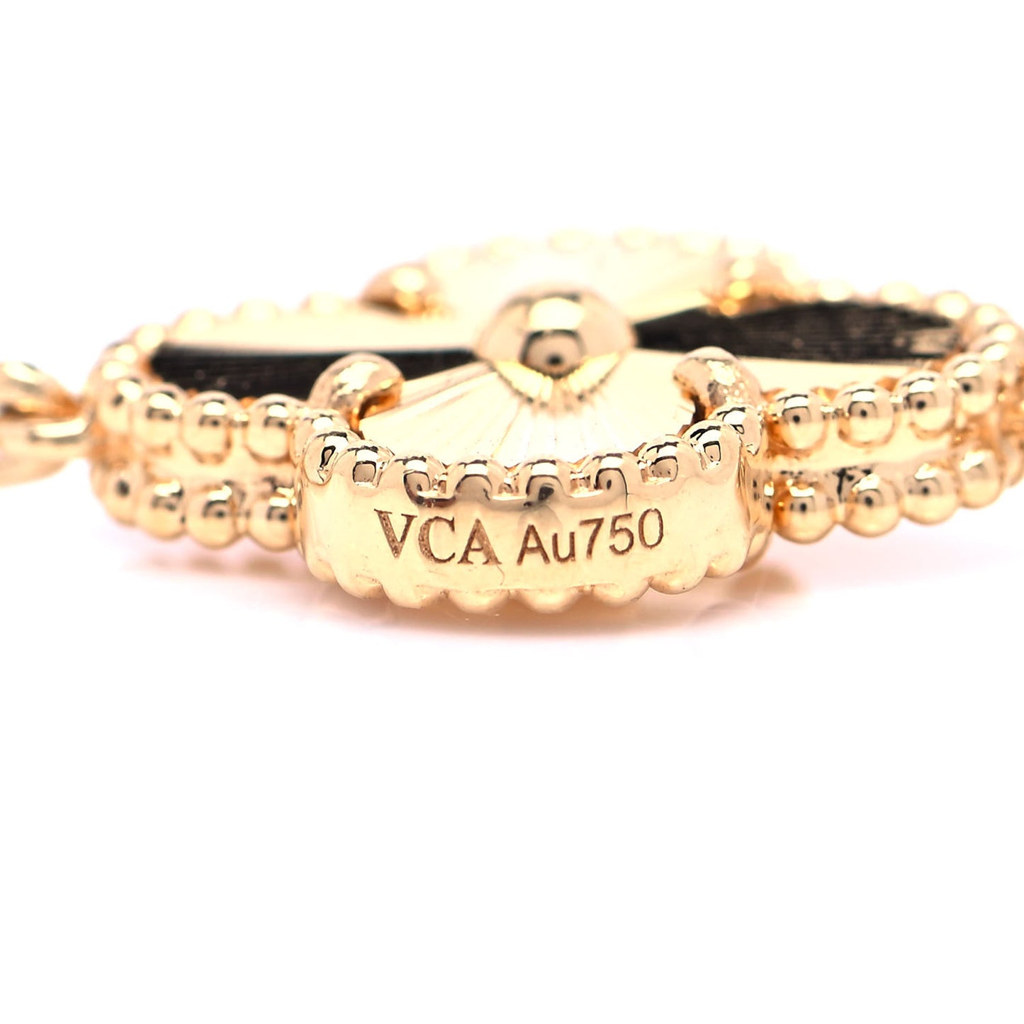 18K Yellow Gold 5 Motifs Guilloche Vintage Alhambra Bracelet