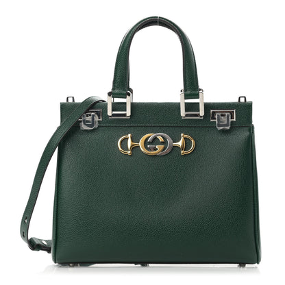 Gucci Posillipo Grain Calfskin Small Zumi Top Handle Bag Vintage Green 1 of 11