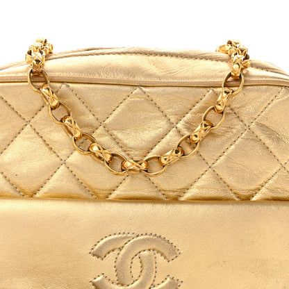 Chanel Metallic Lambskin Quilted Camera Case Gold 9 of 11
