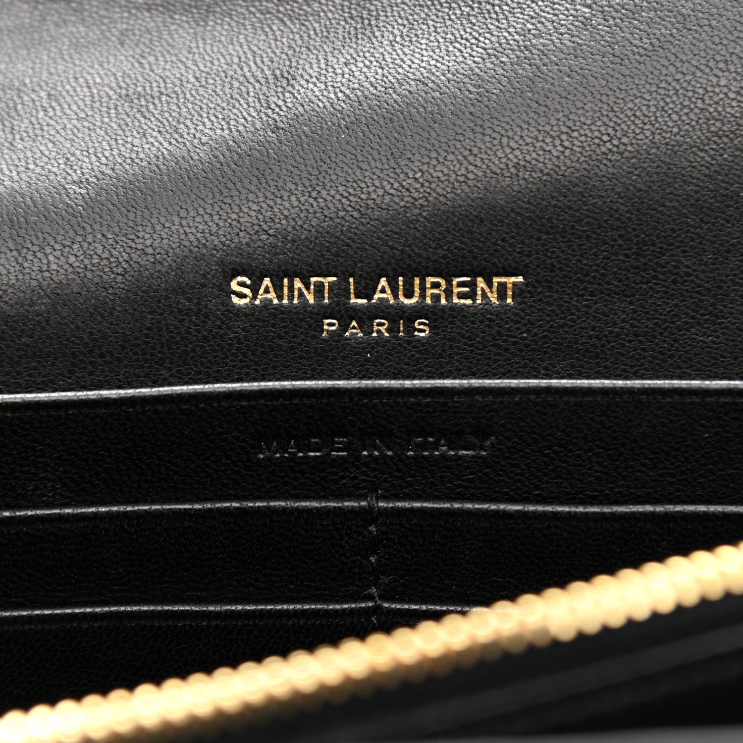 Saint Laurent Lambskin Matelasse Monogram Vicky Chain Wallet Black 6 of 11