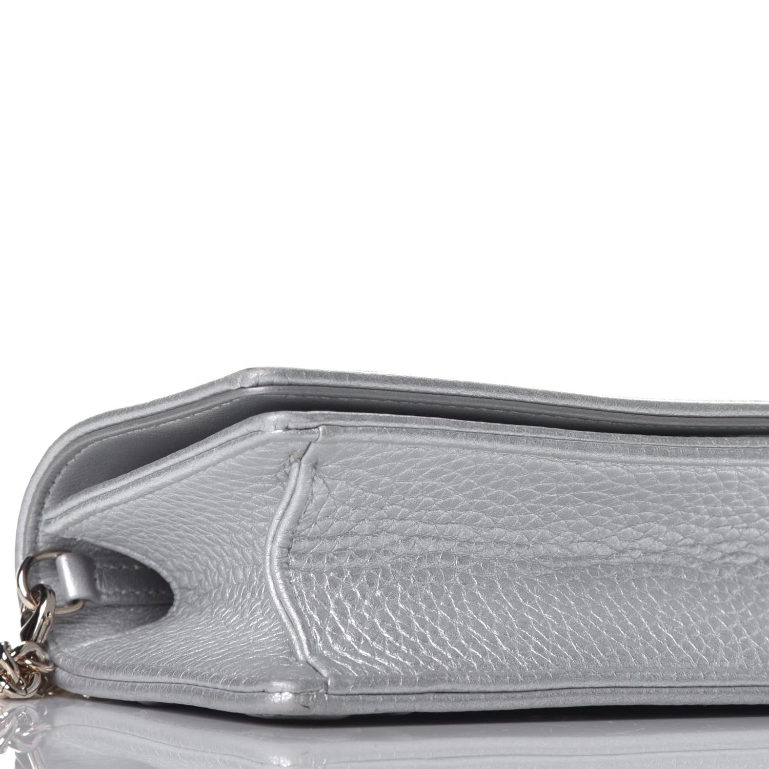 Christian Dior Metallic Grained Calfskin Baby Diorama Flap Bag Silver 7 of 11