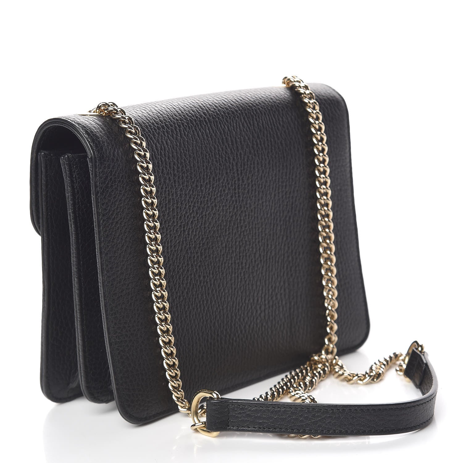 Gucci Dollar Calfskin Small Interlocking G Shoulder Bag Black 3 of 12