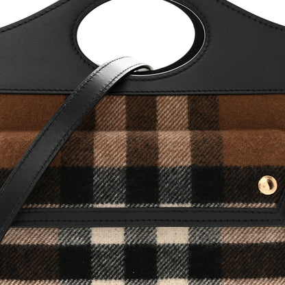 Burberry Smooth Calfskin Cashmere Check Mini Pocket Bag Brown 7 of 9