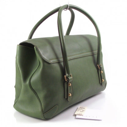 Gucci Leather Large Horsebit Flap Tote Hobo Bag Green 3 of 10