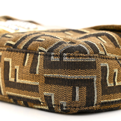 Fendi Zucca Vitello Crystal Baguette Tobacco Moro 9 of 10