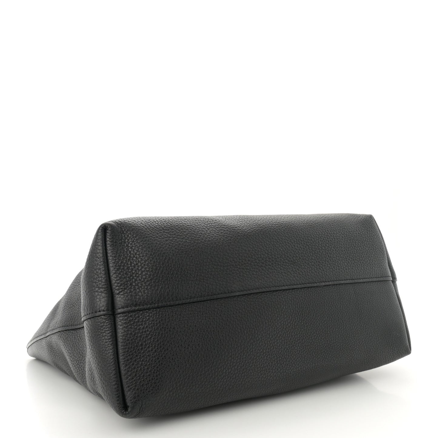 Vitello Daino Pocket Shopping Tote Black
