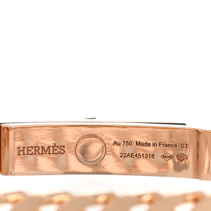 Hermes 18K Rose Gold Diamond PM Kelly Gourmette Bracelet ST 3 of 4