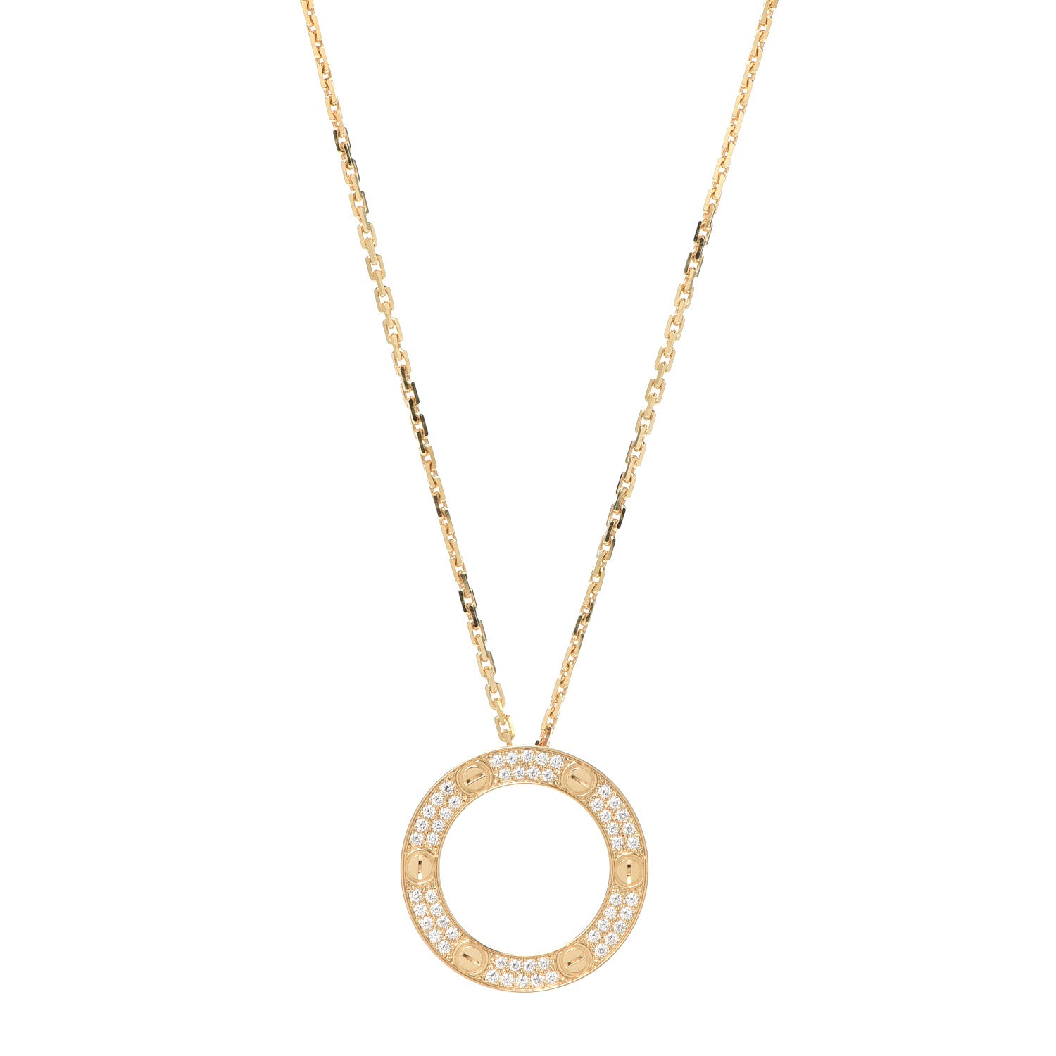 Cartier 18K Yellow Gold Diamond LOVE Paved Necklace 1 of 5