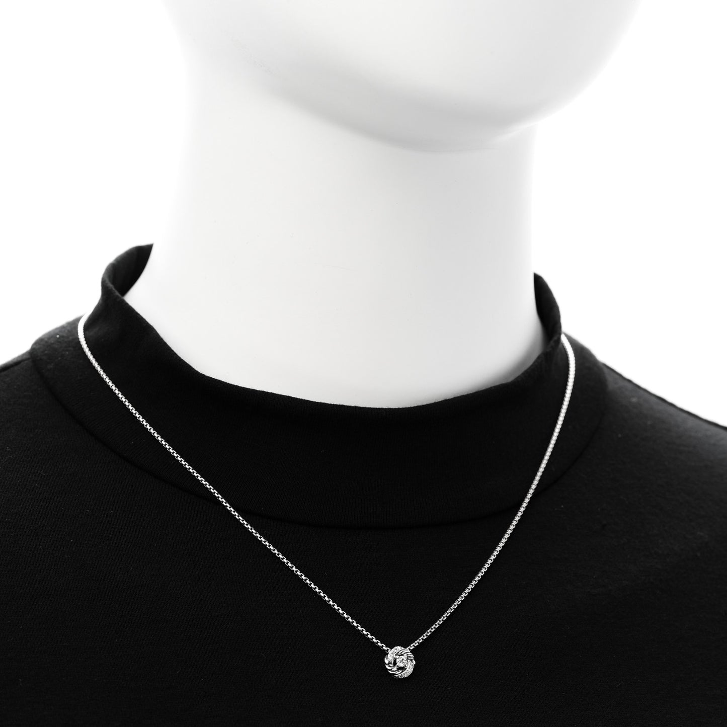 Sterling Silver Diamond 8mm Petite Infinity Pendant Necklace