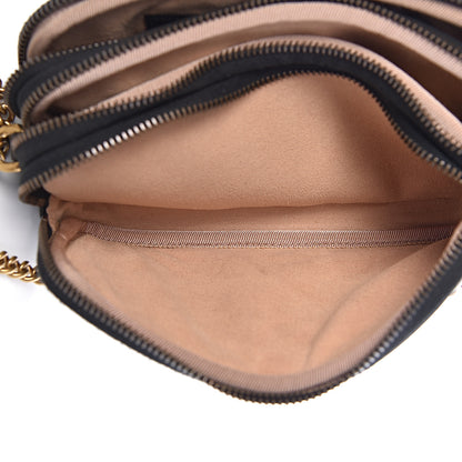 Gucci Calfskin Matelasse Mini GG Marmont Chain Crossbody Bag Black 7 of 15