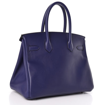 Hermes Swift Epsom Tressage Birkin 30 Bleu Encre Bleu Du Nord Gold 3 of 34