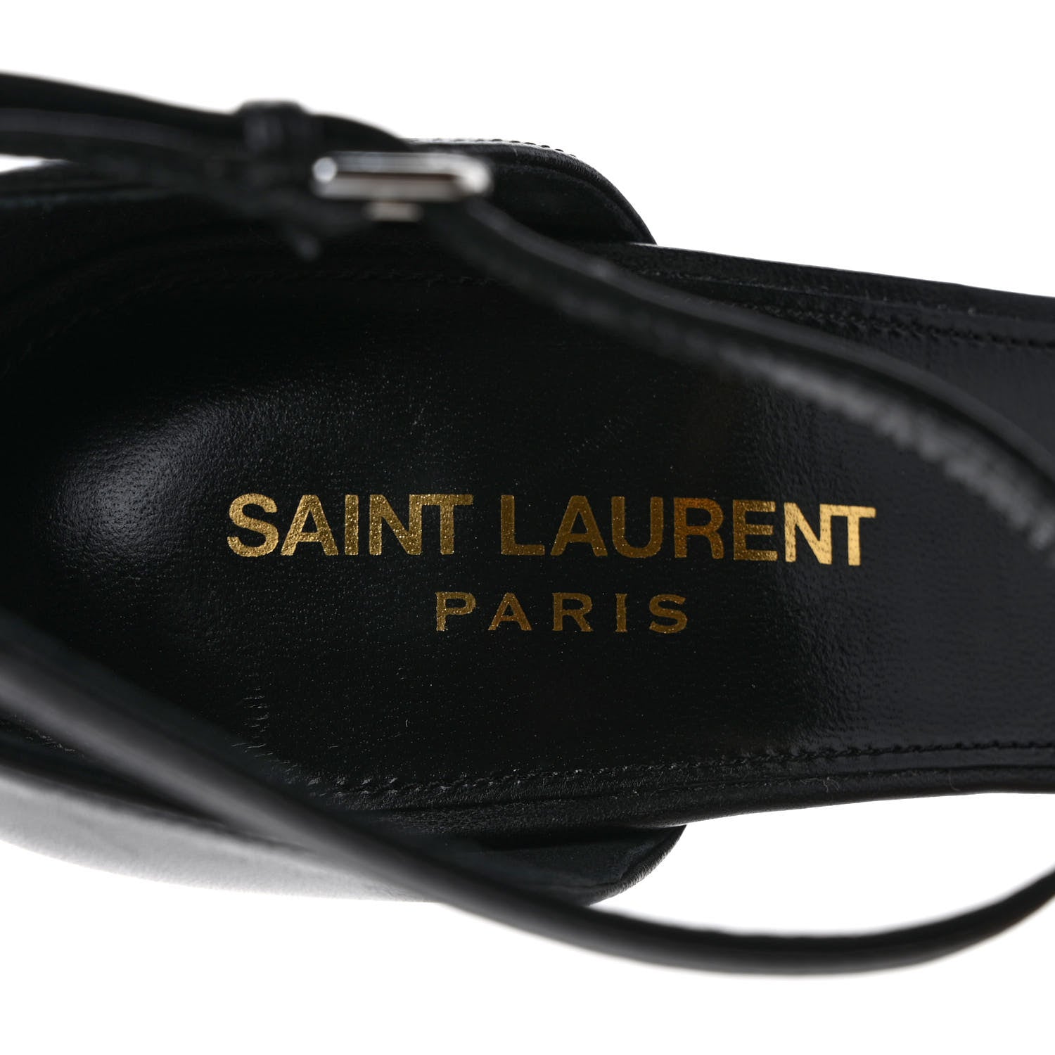 Saint Laurent Calfskin Opyum 110 Sandals 38 Black Silver 7 of 8