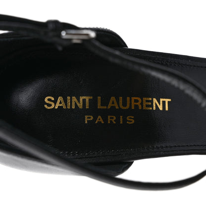 Saint Laurent Calfskin Opyum 110 Sandals 38 Black Silver 7 of 8