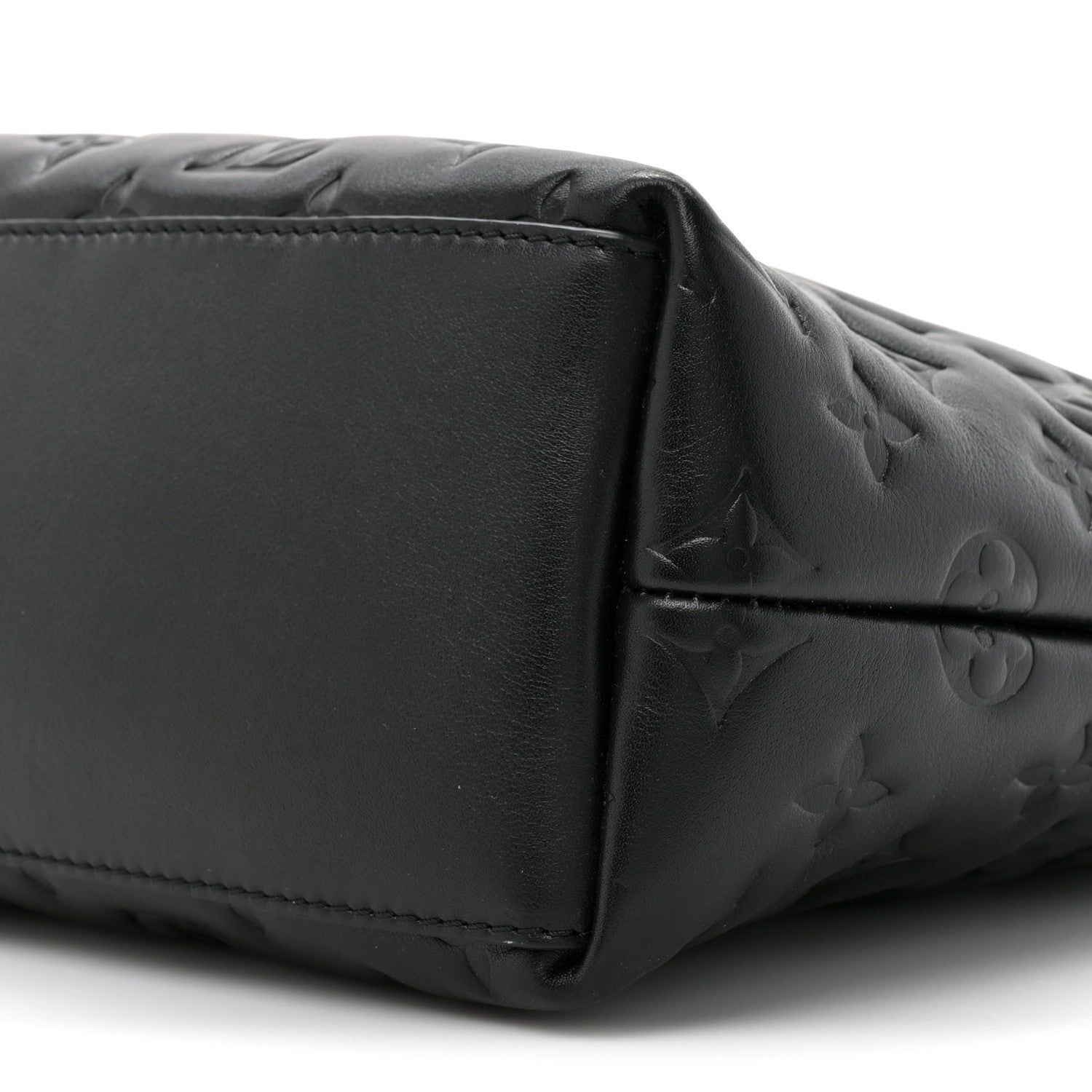Louis Vuitton Lambskin Embossed Monogram Coussin Hobo MM Black 9 of 10