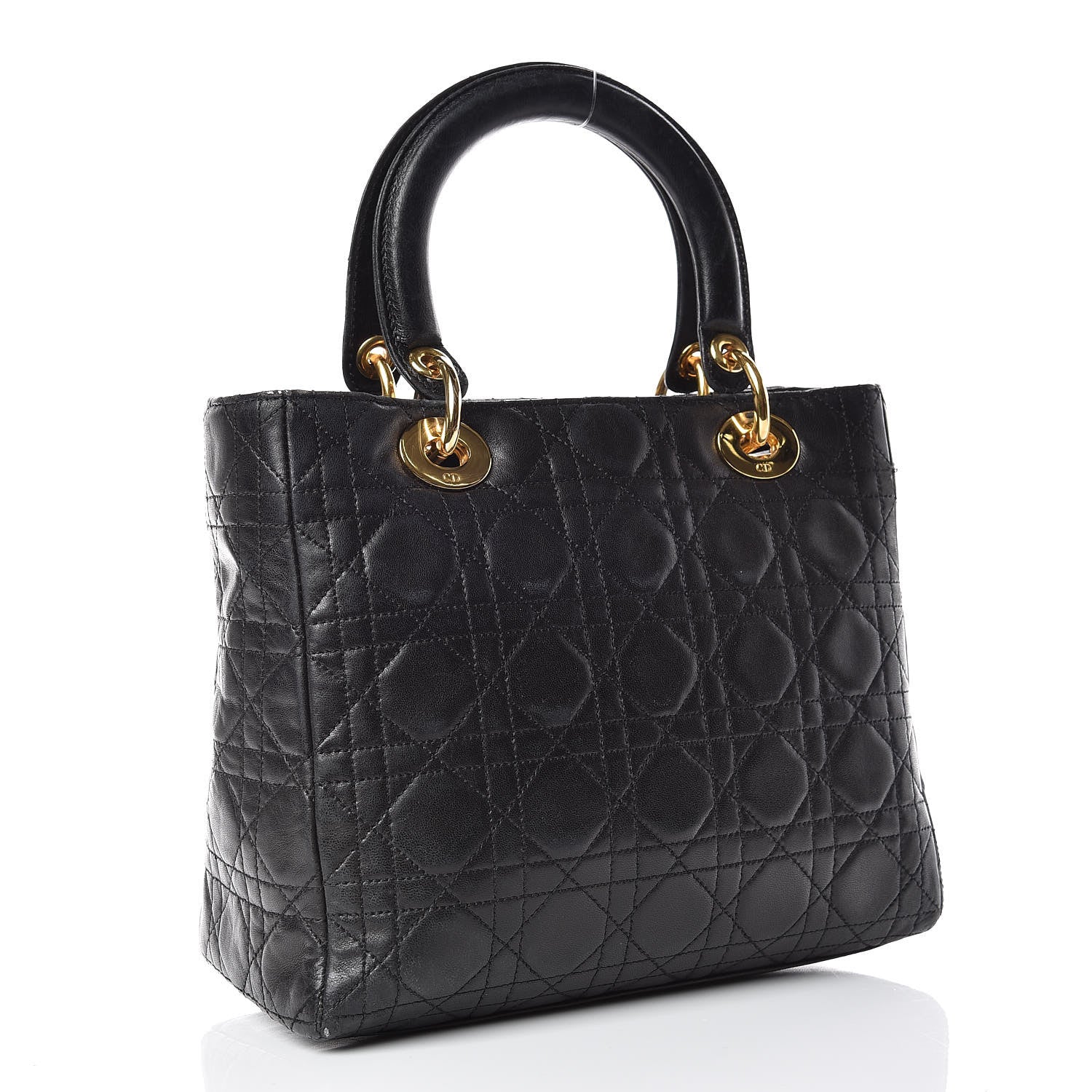 Christian Dior Lambskin Cannage Medium Lady Dior Black 3 of 21