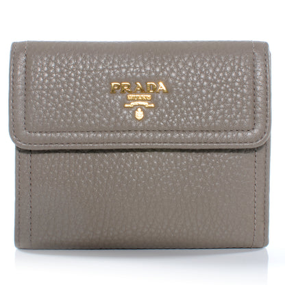 Prada Vitello Daino Compact Wallet Argilla 1 of 7