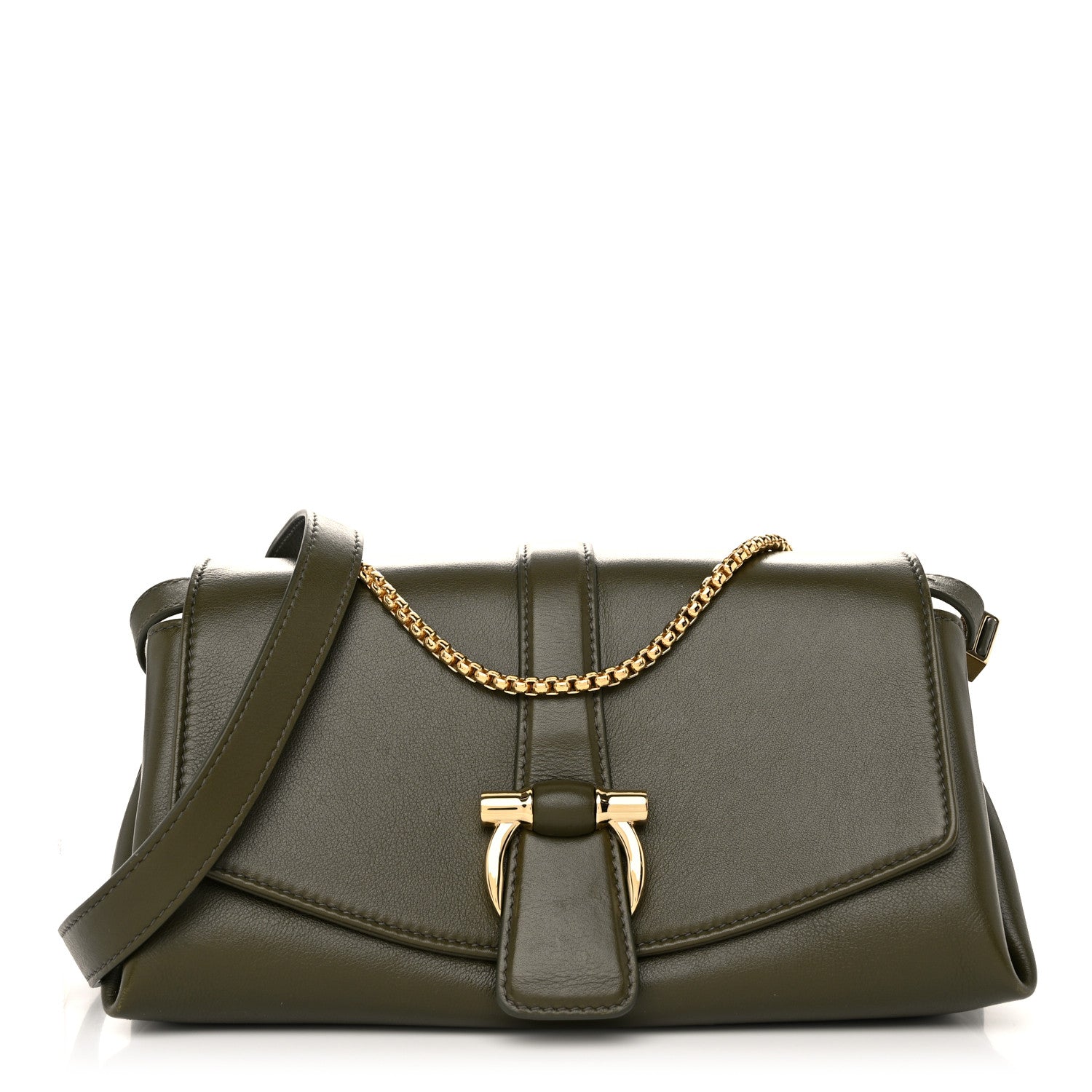 Salvatore Ferragamo Calfskin XS Front Flap Crossbody Bag New Olive 1 of 11