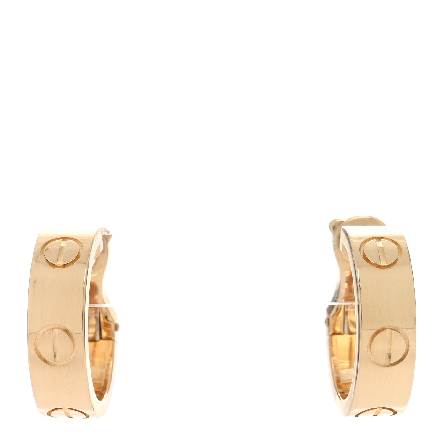 Cartier 18K Yellow Gold Classic LOVE French Clip Hoop Earrings 1 of 5