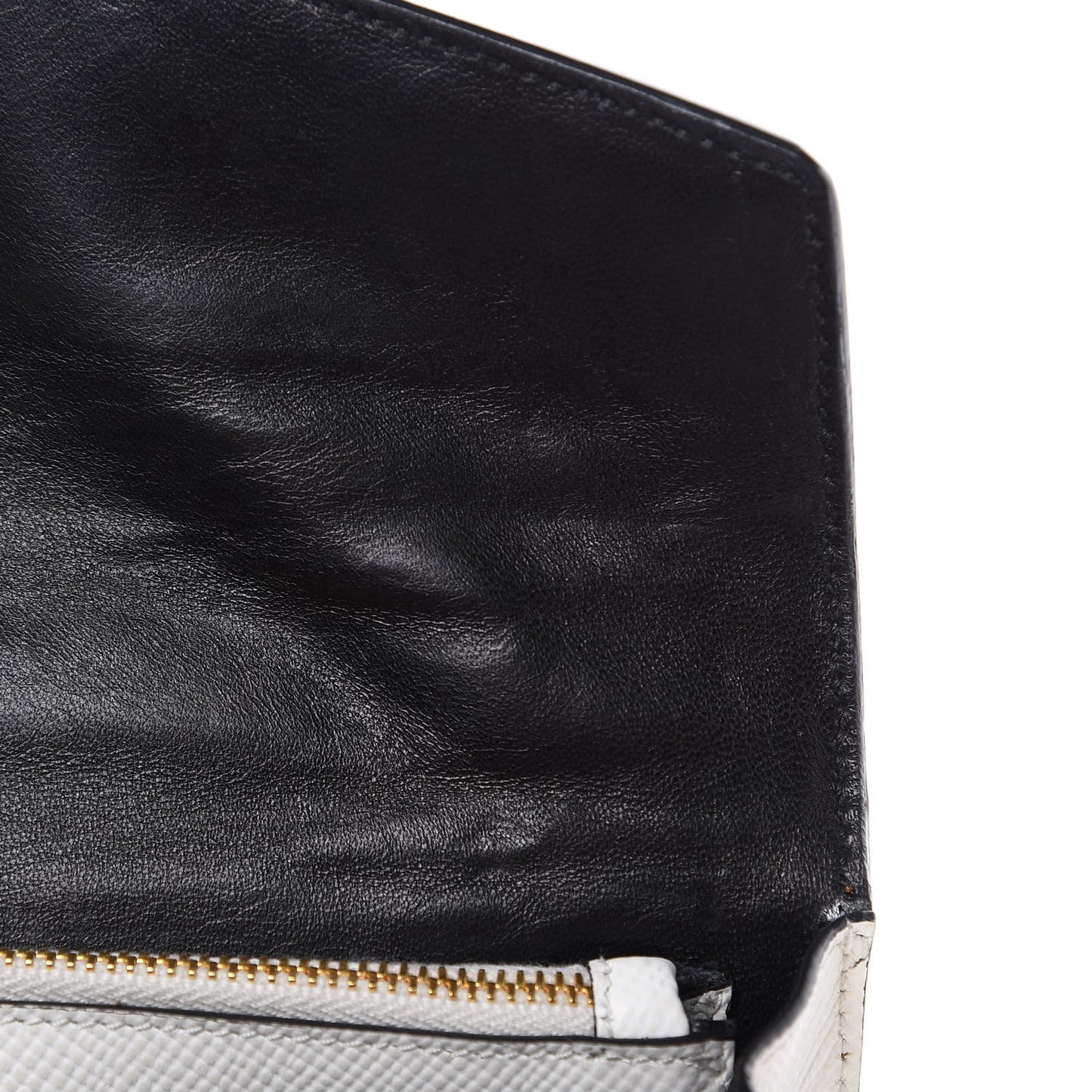 Saffiano Cuir Bi-color Crossbody Wallet Bianco Caramel