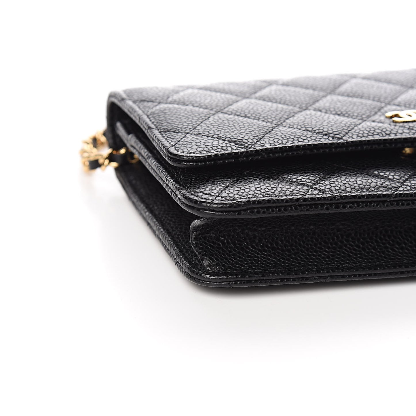 Caviar Quilted Wallet On Chain WOC Black