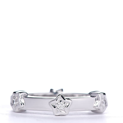 Chanel 18K White Gold Diamond Comete Band Ring 47 4 3 of 6