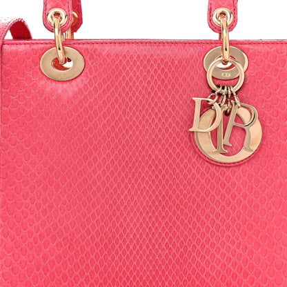 Christian Dior Snakeskin Large Lady Dior Pink 8 of 16