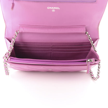 Chanel Lambskin Quilted Wallet On Chain WOC Purple 7 of 16