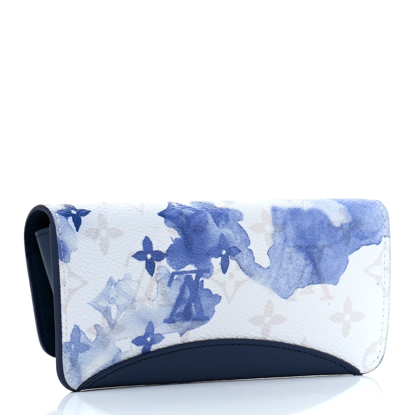 Monogram Watercolor Woody Glasses Case Blue