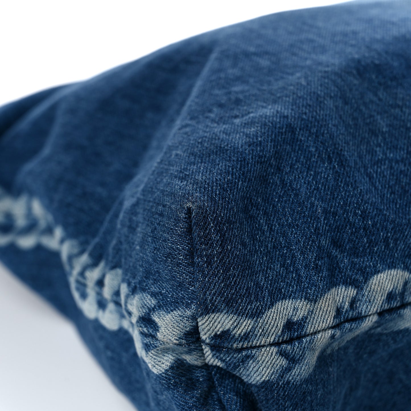 Denim Printed Shopping Bag Blue