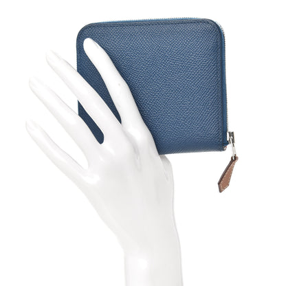 Hermes Epsom Silk'In Compact Wallet Deep Bleu 2 of 7