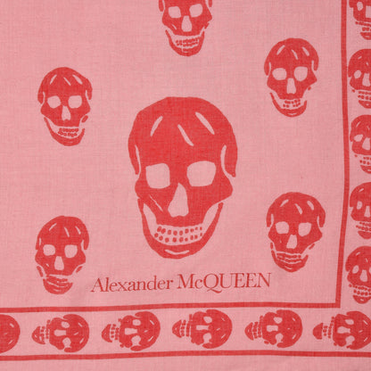 Alexander McQueen Silk Chiffon Skull Scarf Roseate Red 5 of 5