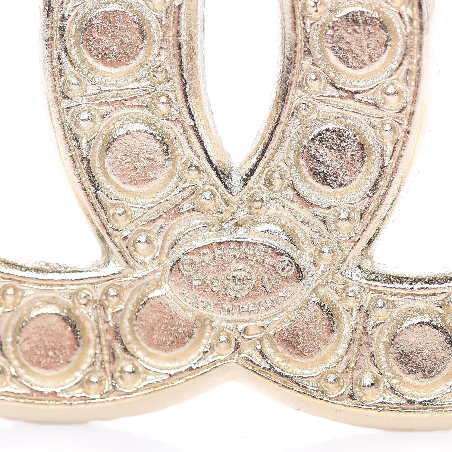 Chanel Pearl Crystal CC Brooch Gold 4 of 5