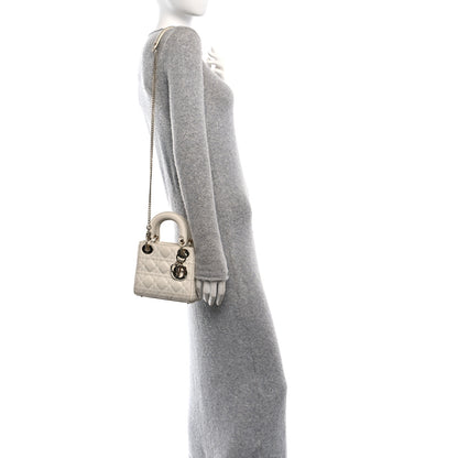 Christian Dior Lambskin Cannage Mini Lady Dior White 2 of 13