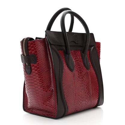 Celine Snakeskin Mini Luggage Red 3 of 10