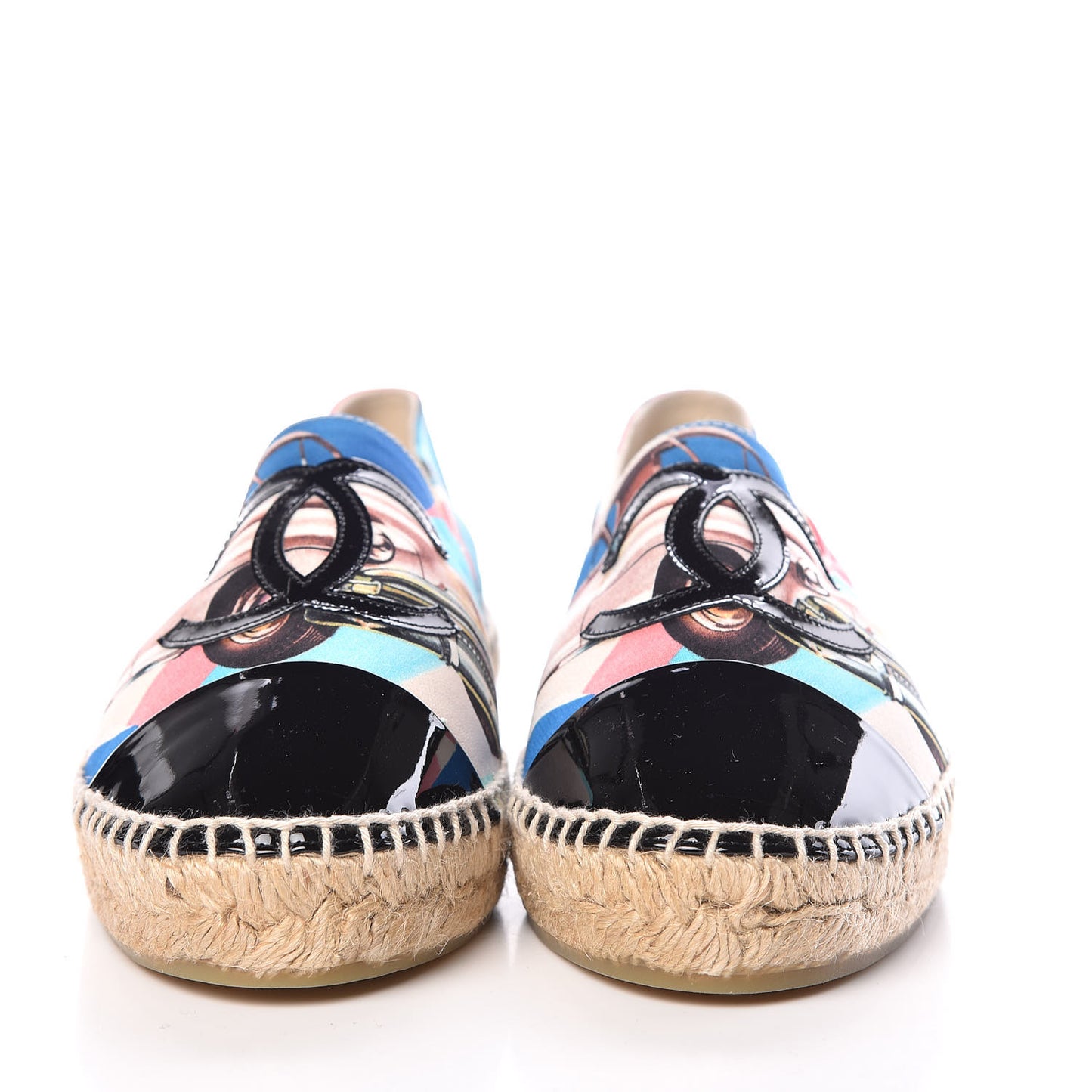 Patent Fabric CC Espadrilles 39 Multicolor Black