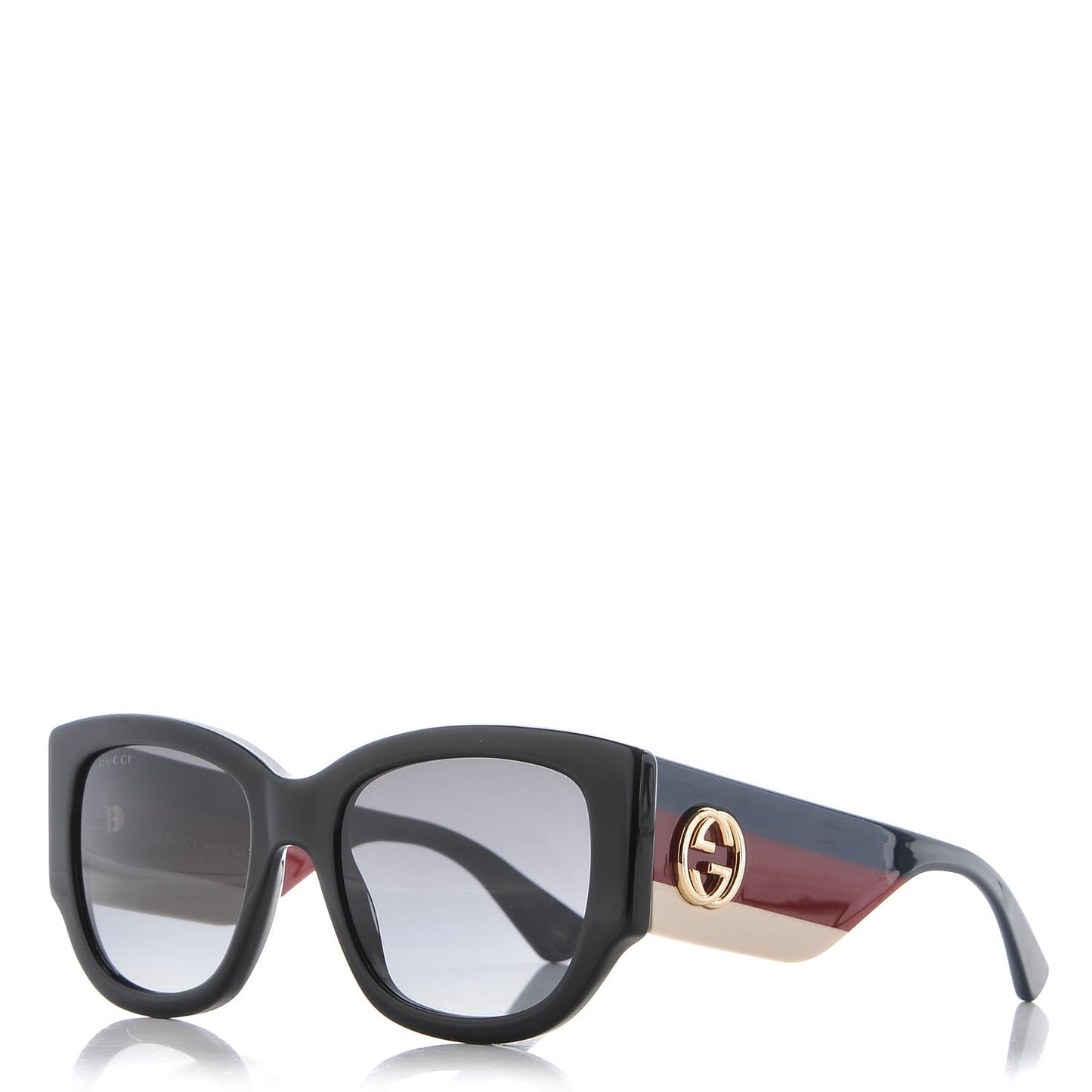 Acetate Web Oversized Frame Rectangle Sunglasses GG0276S Black