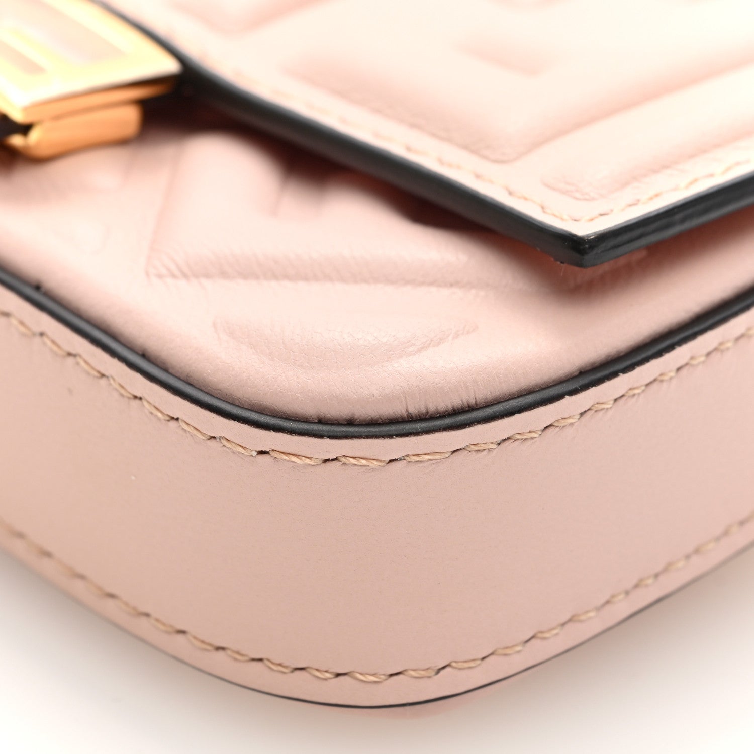 Fendi Nappa Matisse FF Embossed Nano Baguette Charm Rosa Quarzo 9 of 10
