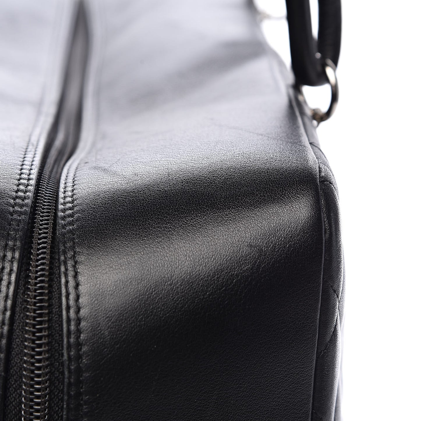 Calfskin Quilted Large Cambon Bag Black