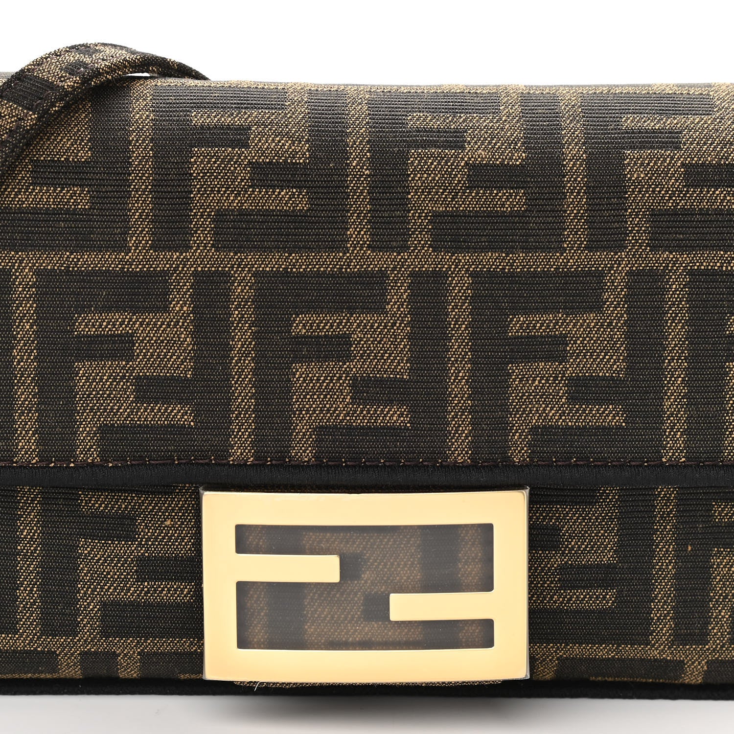 Fendi Fabric Jacquard FF 1974 Mini Baguette Tobacco Moro Black 8 of 10