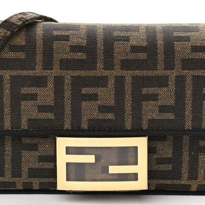 Fendi Fabric Jacquard FF 1974 Mini Baguette Tobacco Moro Black 8 of 10