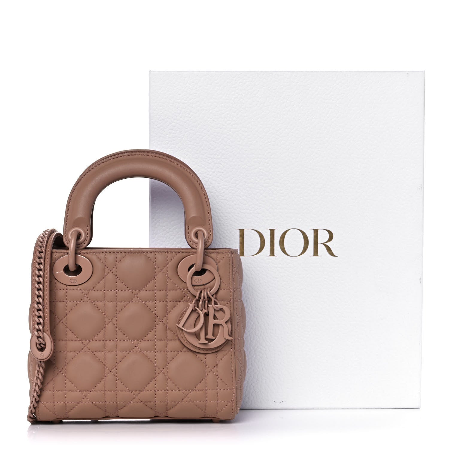 Christian Dior Ultra Matte Calfskin Cannage Mini Lady Dior Light Beige 15 of 15