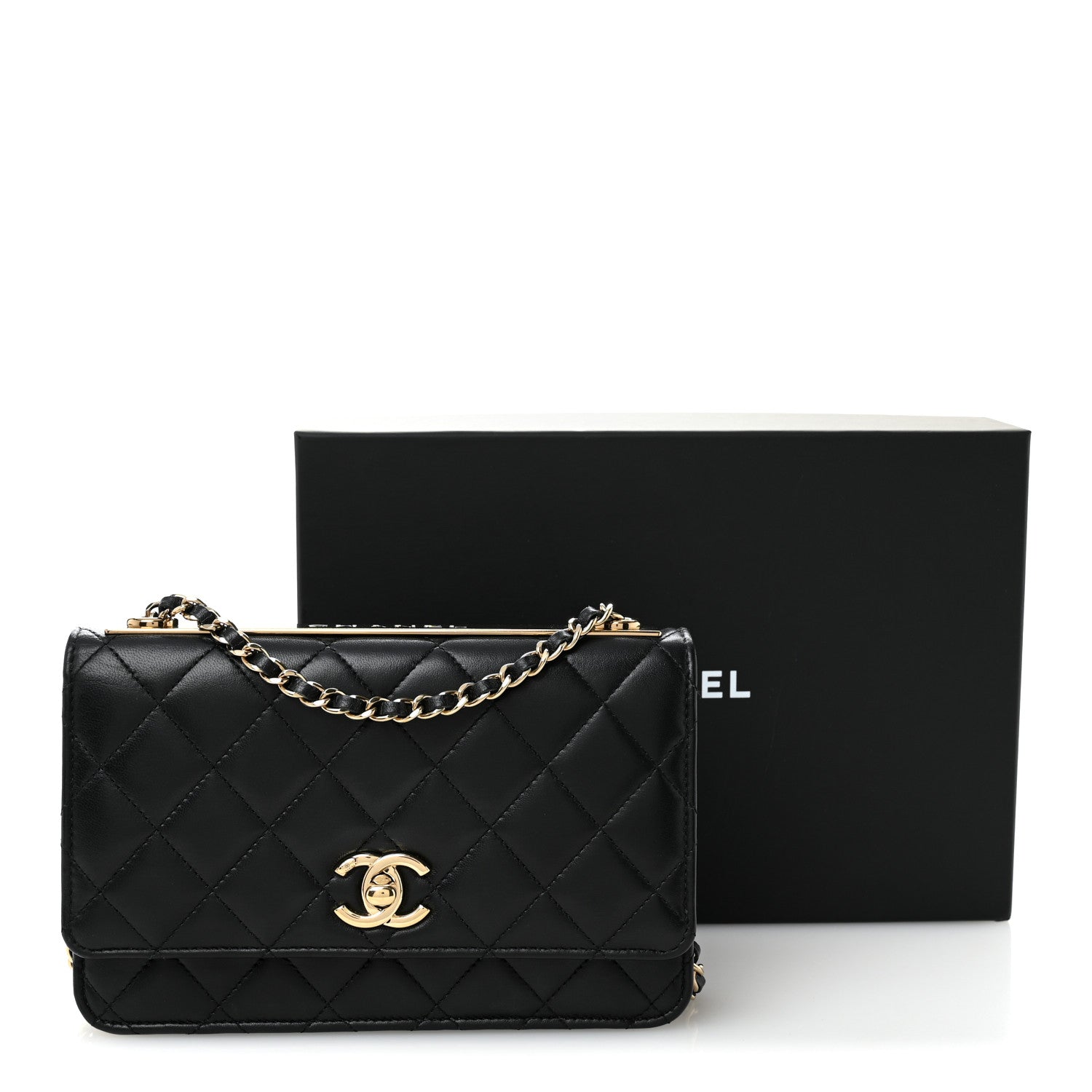 Chanel Lambskin Quilted Trendy CC Wallet On Chain WOC Black 12 of 12